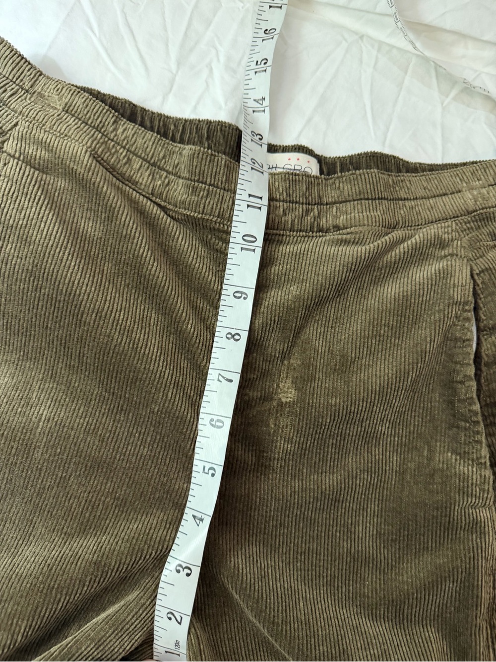 PILCRO Izzie Relaxed Corduroy Pull-On Barrel Pants Olive Stripe S - Picture 14 of 16